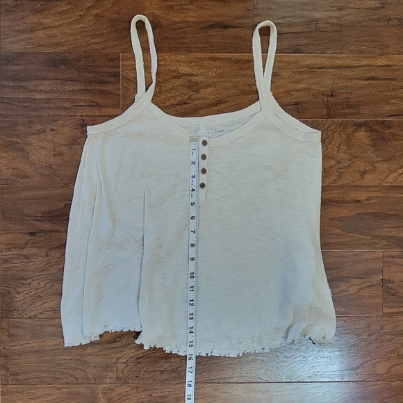American Eagle Boho Bohemian Off White Flowy Tank Top Size XS - Picture 5 of 7